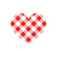 Vector vector flat heart with checkered texture