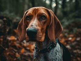American English Coonhound dog created with Generative AI technology photo