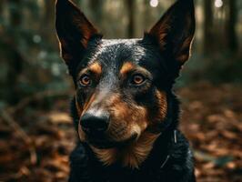 Australian Kelpie dog created with Generative AI technology photo