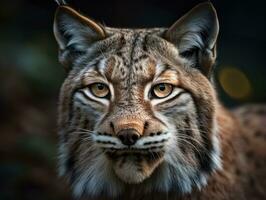 Lynx portrait close up created with Generative AI technology photo