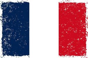 Francia bandera grunge afligido estilo vector