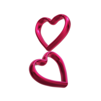 Two hearts in two colors on a transparent background. png