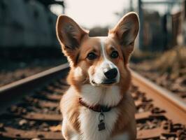 Corgi dog created with Generative AI technology photo