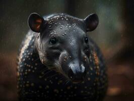 Tapir portrait created with Generative AI technology photo