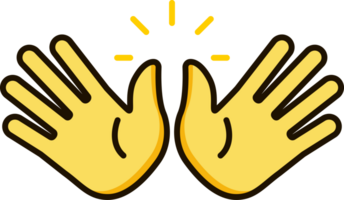 aberto mãos ícone emoji adesivo png