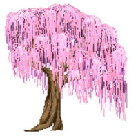 Pixel willow tree png