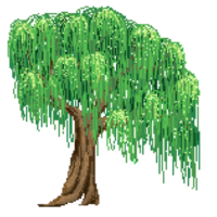 Pixel willow tree png