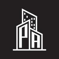 Pensilvania real inmuebles logo diseño con edificio estilo , logo valores vector