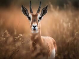 Gazelle portrait created with Generative AI technology photo