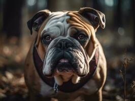 Bulldog created with Generative AI technology photo