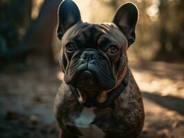 French bulldog created with Generative AI technology photo