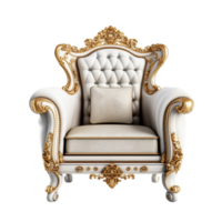 Classic armchair isolated on transparent background, created with generative AI png