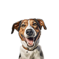 Happy dog isolated on transparent background, created with generative AI png