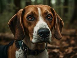 American Foxhound dog created with Generative AI technology photo