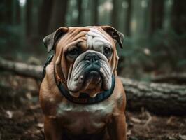 Bulldog created with Generative AI technology photo