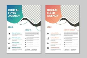 A4 Corporate free flyer template, pamphlet, 2 pages marketing flyer, annual report, business brochure template design vector