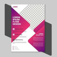 Free geometric vector shape and clean a4 flyer borchure template design, Corporate business flyer, Brochure design with mockup