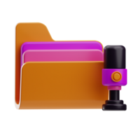 podcast folder storage Podcast 3d illustration png