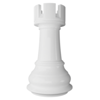 Weiß Turm Schach Stück Clip Art eben Design Symbol isoliert auf transparent Hintergrund, 3d machen Schach und Tafel Spiel Konzept png