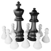 Leader , deputy and staff chess piece clipart flat design icon isolated on transparent background, 3D render chess and leadership concept png