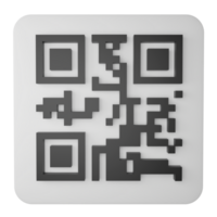QR code full frame clipart flat design icon isolated on transparent background, 3D render digital symbol and online shopping concept png