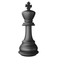 nero re scacchi pezzo clipart piatto design icona isolato su trasparente sfondo, 3d rendere scacchi e tavola gioco concetto png