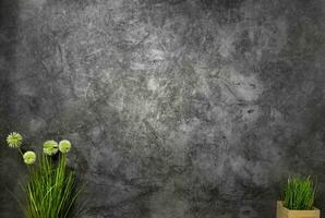 Scratched background with plants for business branding free for text writing photo