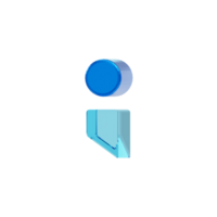 Blue Glass style 3d sign semicolon png