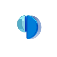 Blue Glass style 3d number nine png