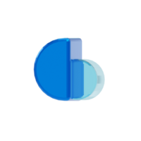 Blau Glas Stil 3d Brief G png