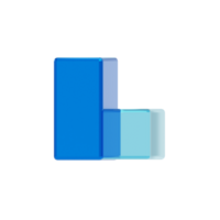 blauw glas stijl 3d brief l png