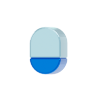 Blue Glass style 3d number 0 png
