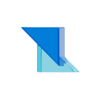 Blue Glass style 3d letter Z png