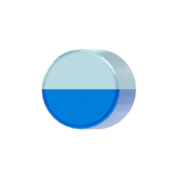 blauw glas stijl 3d brief O png