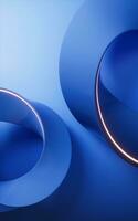 Blue curve geometry background, 3d rendering. photo