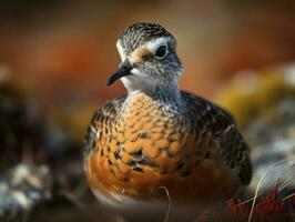 Dotterel bird portrait created with Generative AI technology photo