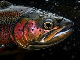 Salmon portrait created with Generative AI technology photo