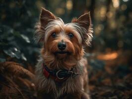 Australian Terrier dog created with Generative AI technology photo