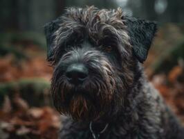 Bouvier des Flandres dog created with Generative AI technology photo