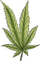 enkelhet cannabis blad freehand teckning png