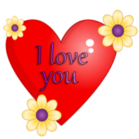 heart with i love you text png