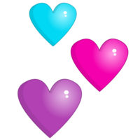 tre brillante cuori png