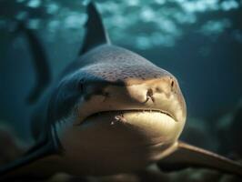 Shark portrait created with Generative AI technology photo