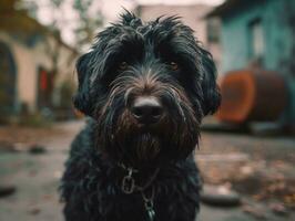 negro ruso terrier perro creado con generativo ai tecnología foto