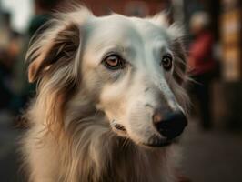 Borzoi dog created with Generative AI technology photo