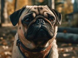 Pug dog created with Generative AI technology photo