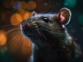 Rat portrait created with Generative AI technology photo