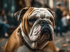 Bulldog created with Generative AI technology photo