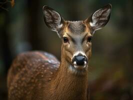 Deer portrait created with Generative AI technology photo