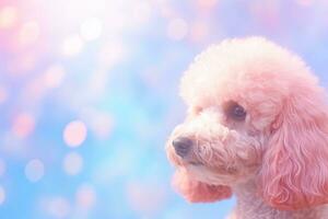 Close-up of cute dog with beautiful bokeh background, Generative AI illustration photo